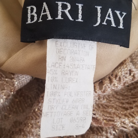 Elegant tan and gold evening dress. - Picture 2 of 5